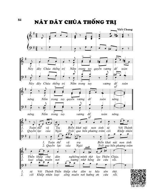 Sheet PDF of Này đây Chúa thống trị