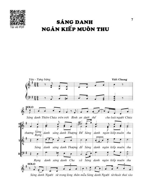 Sheet PDF of Sáng danh ngàn kiếp muôn thu