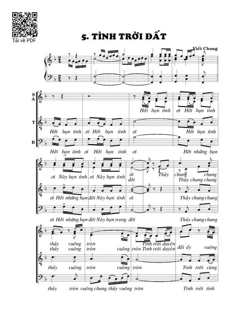 Sheet PDF of Tình trời đất