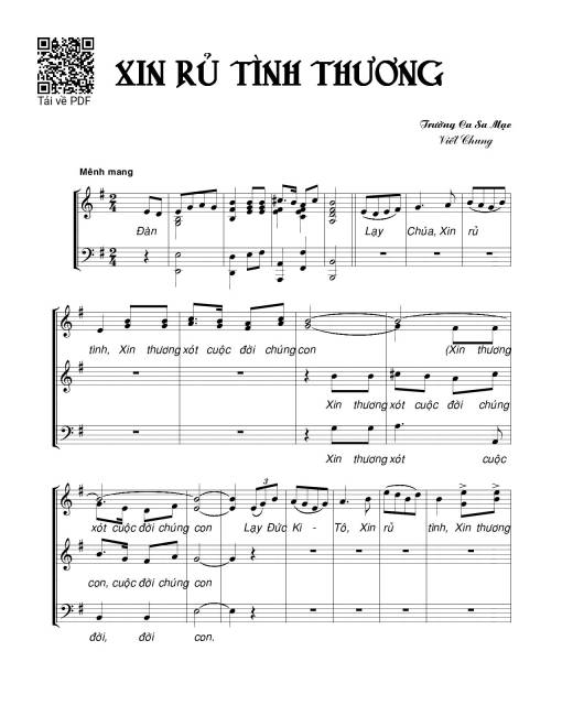 Sheet PDF of Xin rủ tình thương