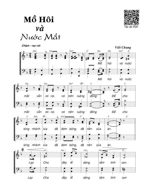Sheet PDF of Mồ hôi nước mắt