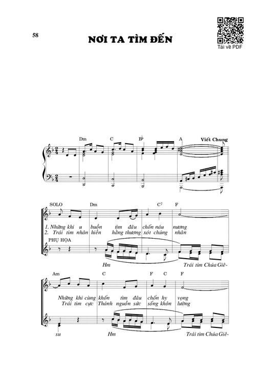 Sheet PDF of Nơi ta tìm đến