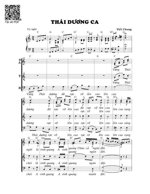 Sheet PDF of Thái dương ca