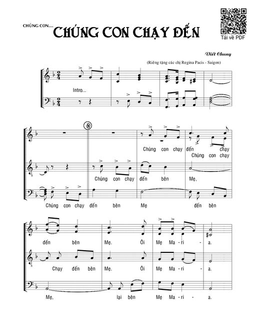 Sheet PDF of Chúng con chạy đến