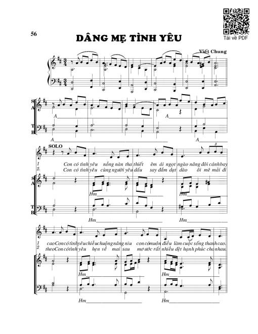 Sheet PDF of Dâng Mẹ tình yêu