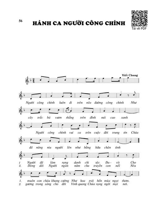 Sheet PDF of Hành ca người công chính