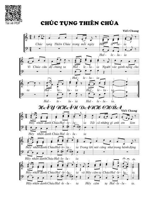 Sheet PDF of Hãy nhân danh Chúa