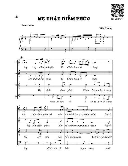 Sheet PDF of Mẹ thật diễm phúc