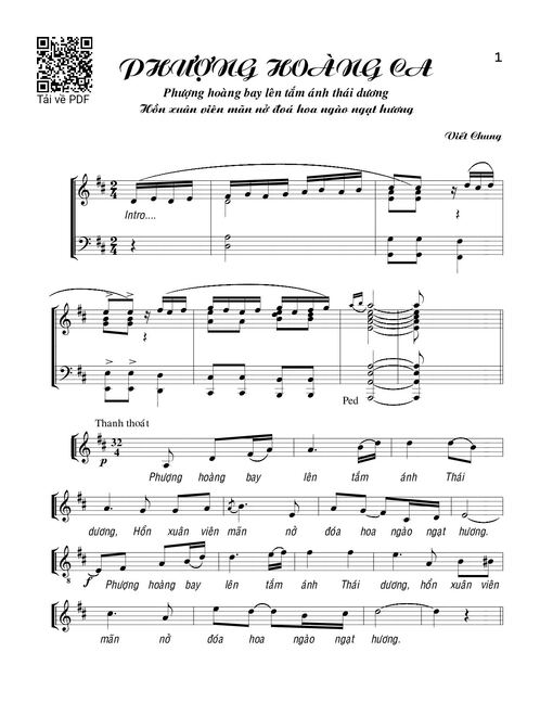 Sheet PDF of Phượng hoàng ca