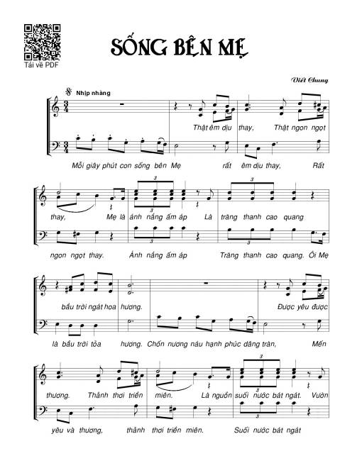 Sheet PDF of Sống bên Mẹ