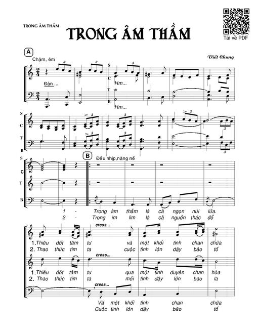 Sheet PDF of Trong âm thầm