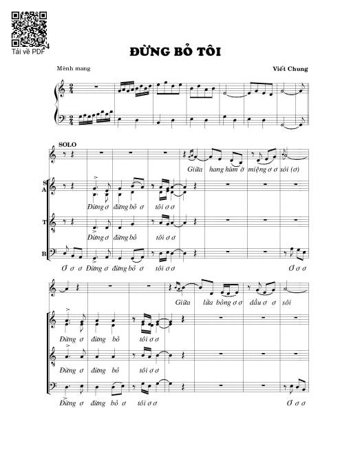 Sheet PDF of Đừng bỏ tôi