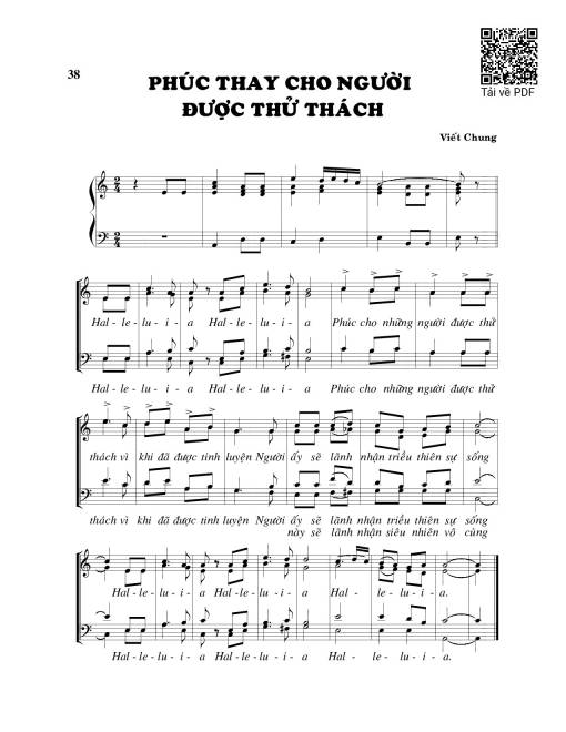 Sheet PDF of Halleluja Phúc thay cho người