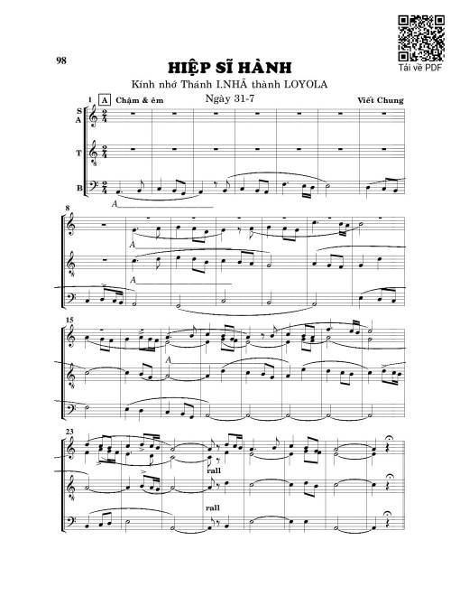 Sheet PDF of Hiệp sĩ hành