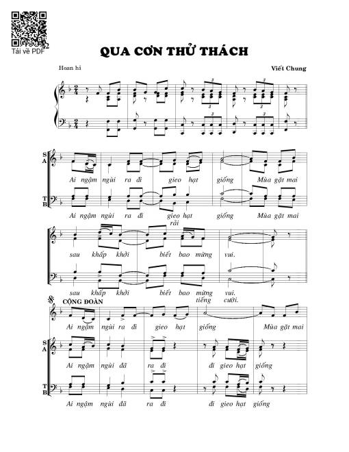 Sheet PDF of Qua cơn thử thách