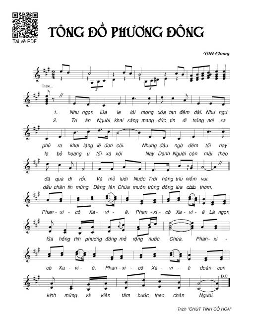 Sheet PDF of Tông đồ phương đông