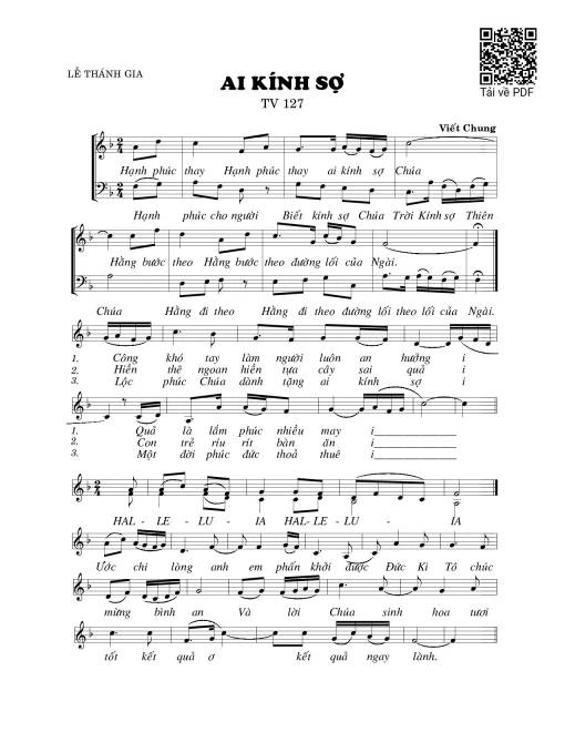 Sheet PDF of Ai kính sợ