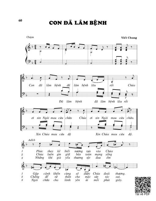 Sheet PDF of Con đã lâm bệnh