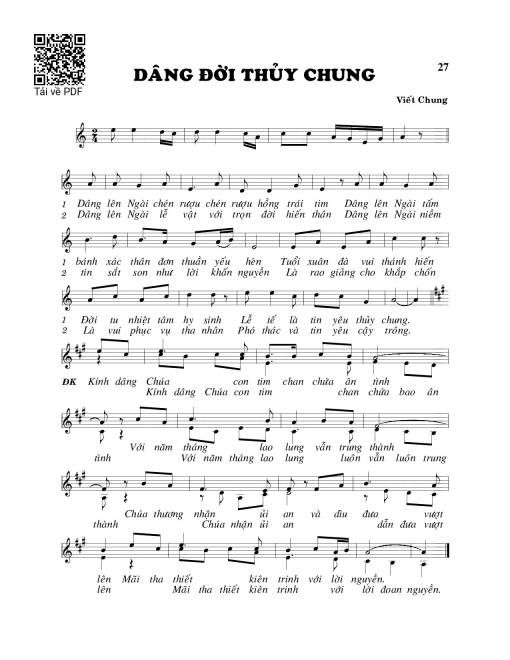 Sheet PDF of Dâng đời thủy chung