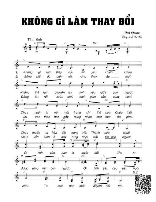 Sheet PDF of Không gì làm thay đổi