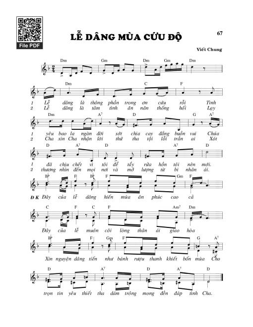 Sheet PDF of Lễ dâng mùa cứu độ