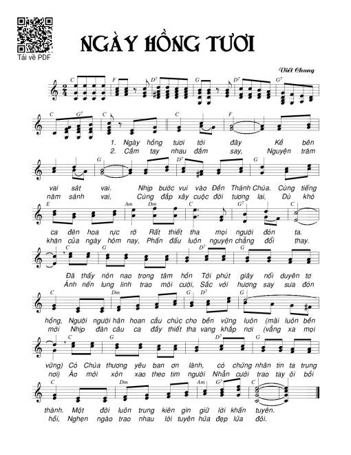 Sheet PDF of Ngày hồng tươi