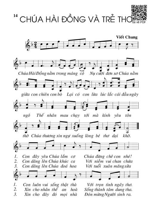 Sheet PDF of Chúa hài đồng và trẻ thơ