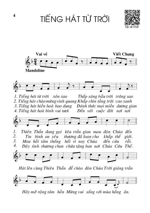 Sheet PDF of Tiếng hát từ trời