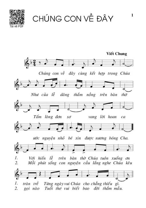 Sheet PDF of Chúng con về đây