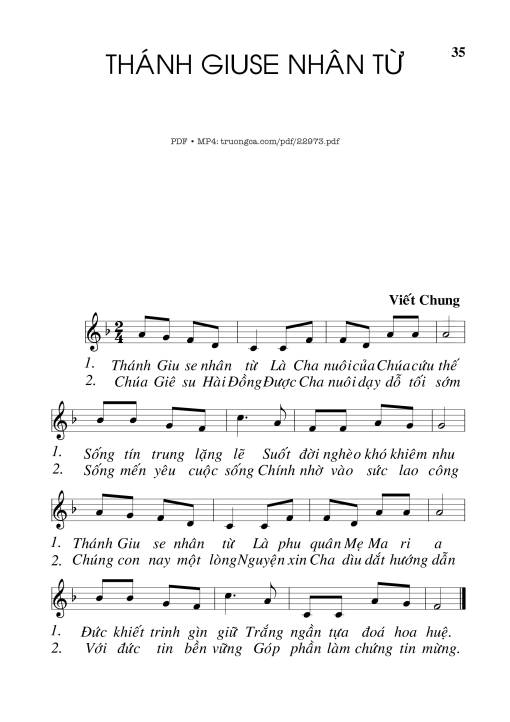 Sheet PDF of Thánh Giuse nhân từ