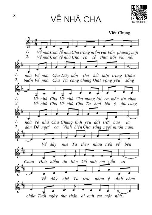 Sheet PDF of Về nhà Cha
