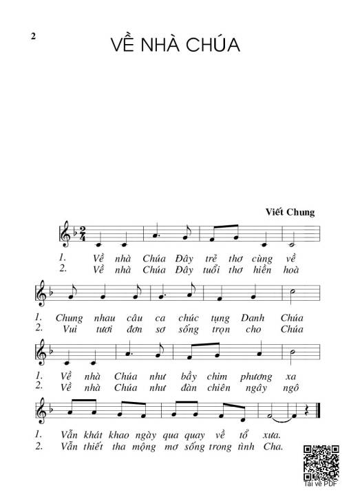 Sheet PDF of Về nhà Chúa