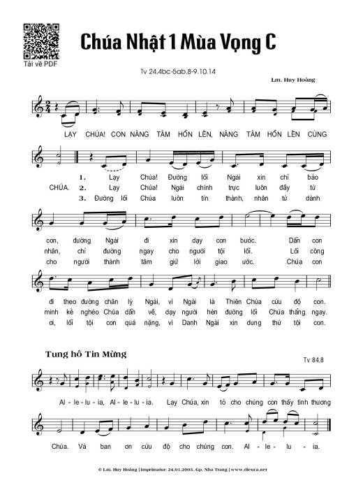 Thánh Vịnh 24, Chúa Nhật 1C Mùa Vọng