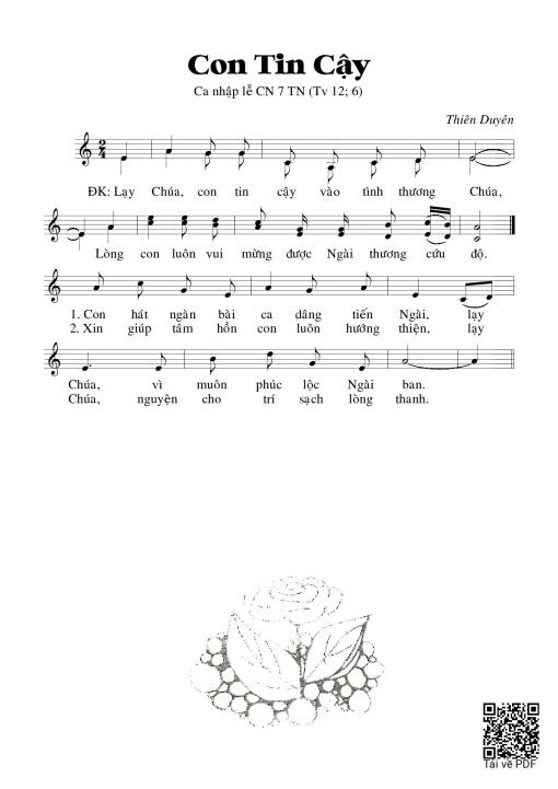 Sheet PDF of Thánh Vịnh 12, Con Tin Cậy