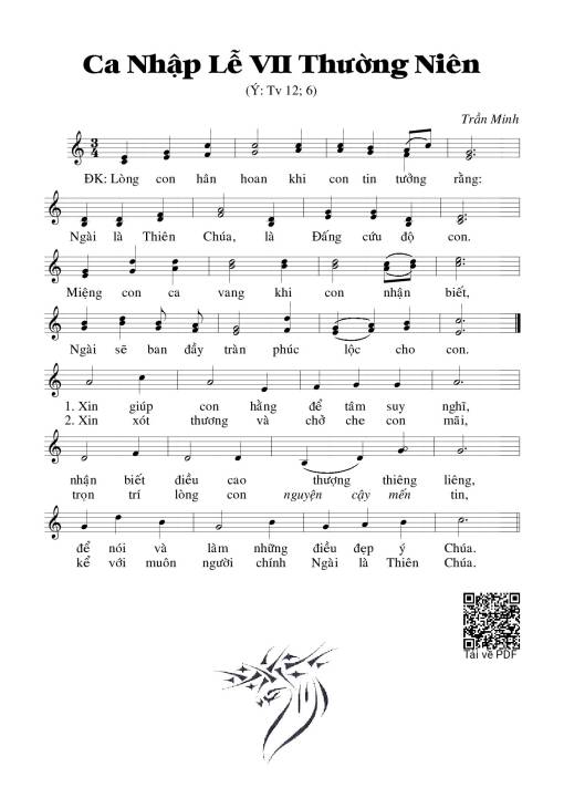 Sheet PDF of Thánh Vịnh 12, Nhập Lễ 7 Thường Niên