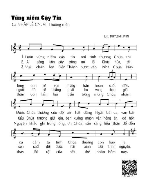 Sheet PDF of Thánh Vịnh 12, Vững Niềm Cậy Tin