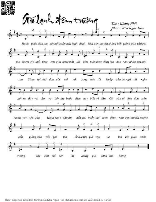 Sheet PDF of Gió lạnh đêm trường