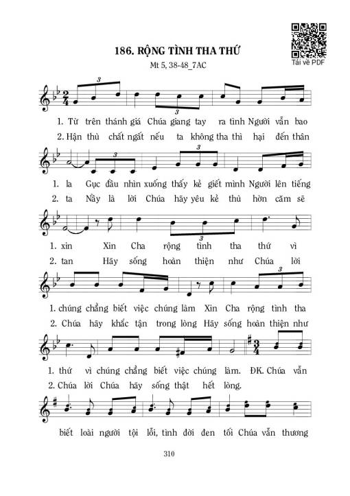 Sheet PDF of Rộng Tình Tha Thứ