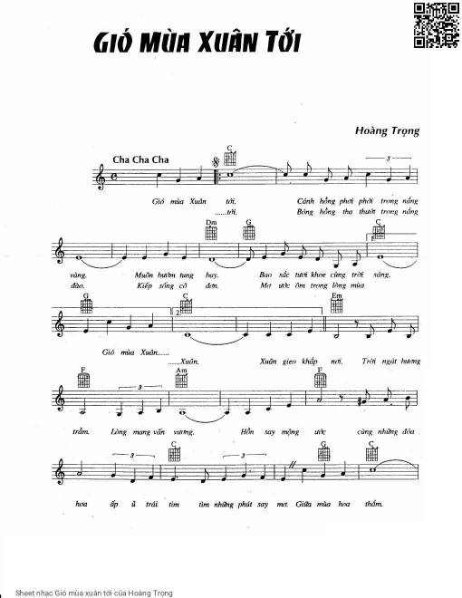 Sheet PDF of Gió mùa xuân tới