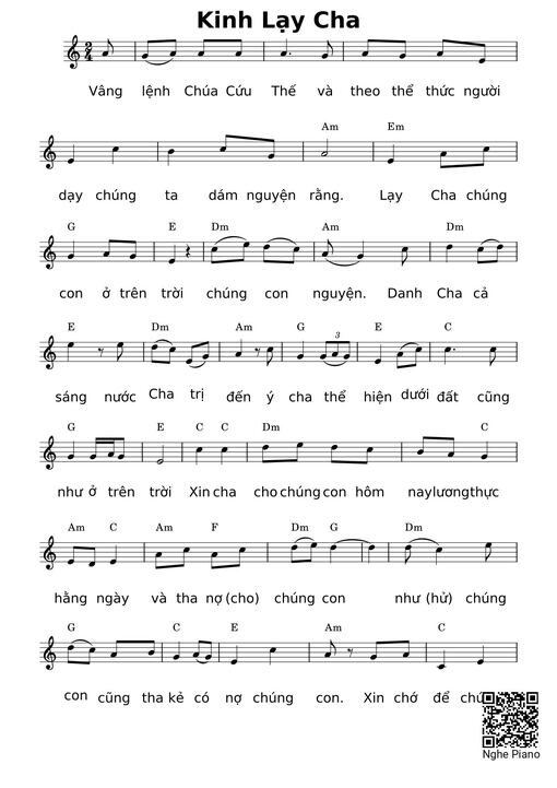 Sheet PDF of Kinh Lạy Cha - Bộ Lễ Ca Lên đi 3