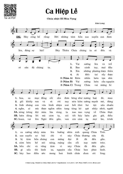 Ca Hiệp Lễ 3 Mùa Vọng