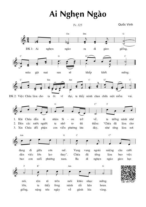 Sheet PDF of Thánh Vịnh 125, Ai Nghẹn Ngào