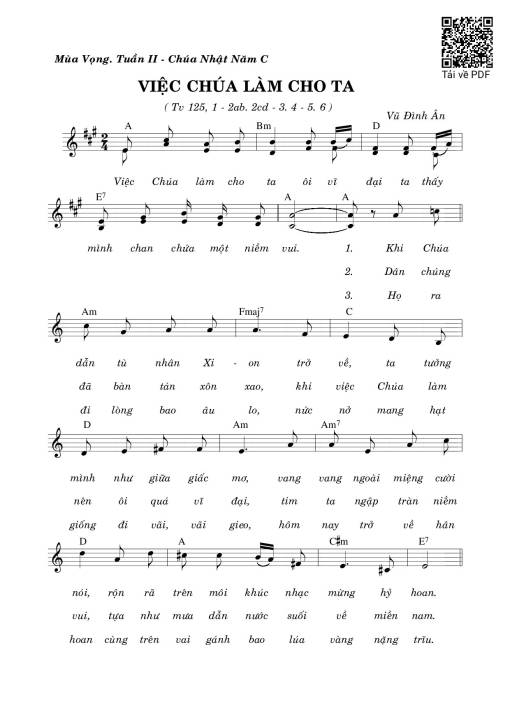 Sheet PDF of Thánh Vịnh 125, Việc Chúa Làm Cho Ta