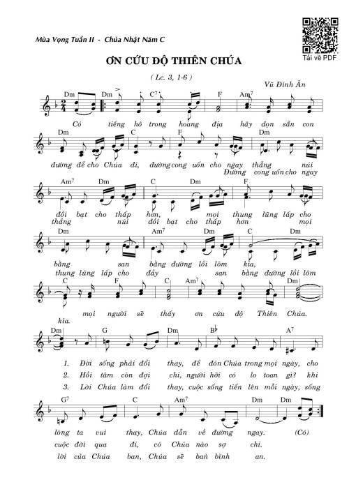 Sheet PDF of Ơn Cứu Độ Thiên Chúa