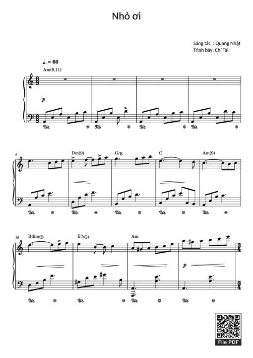 Nhỏ ơi Sheet Piano