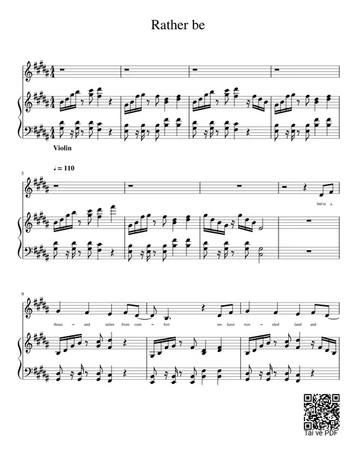 Rather be Sheet Piano