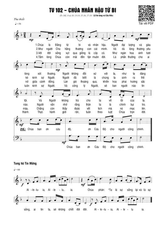 Chúa nhân hậu từ bi (Thánh Vịnh 102)