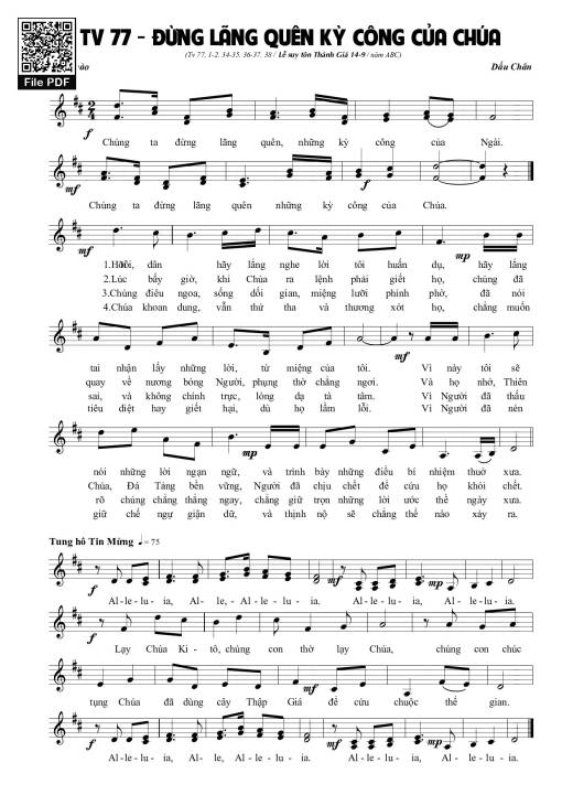 Đừng lãng quên kỳ công của Chúa (Thánh Vịnh 77)