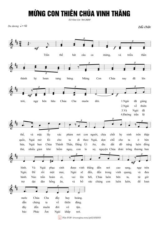 Sheet PDF of Mừng Con Thiên Chúa vinh thăng