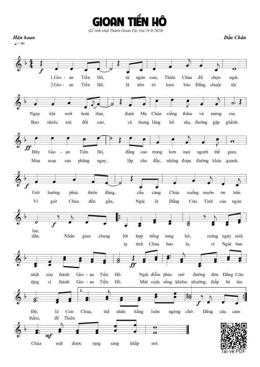 Gioan Tiền Hô - Dấu Chân